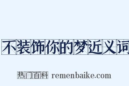 不装饰你的梦近义词是什么意思的图片
